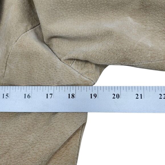 Vintage Lew Magram Leather Suede Jacket Womens 6 Tan Brown Western Studs Casual - Picture 12 of 15